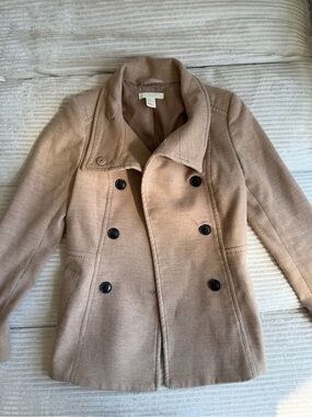 H&M Double-Breasted Pea Coat - Light Brown